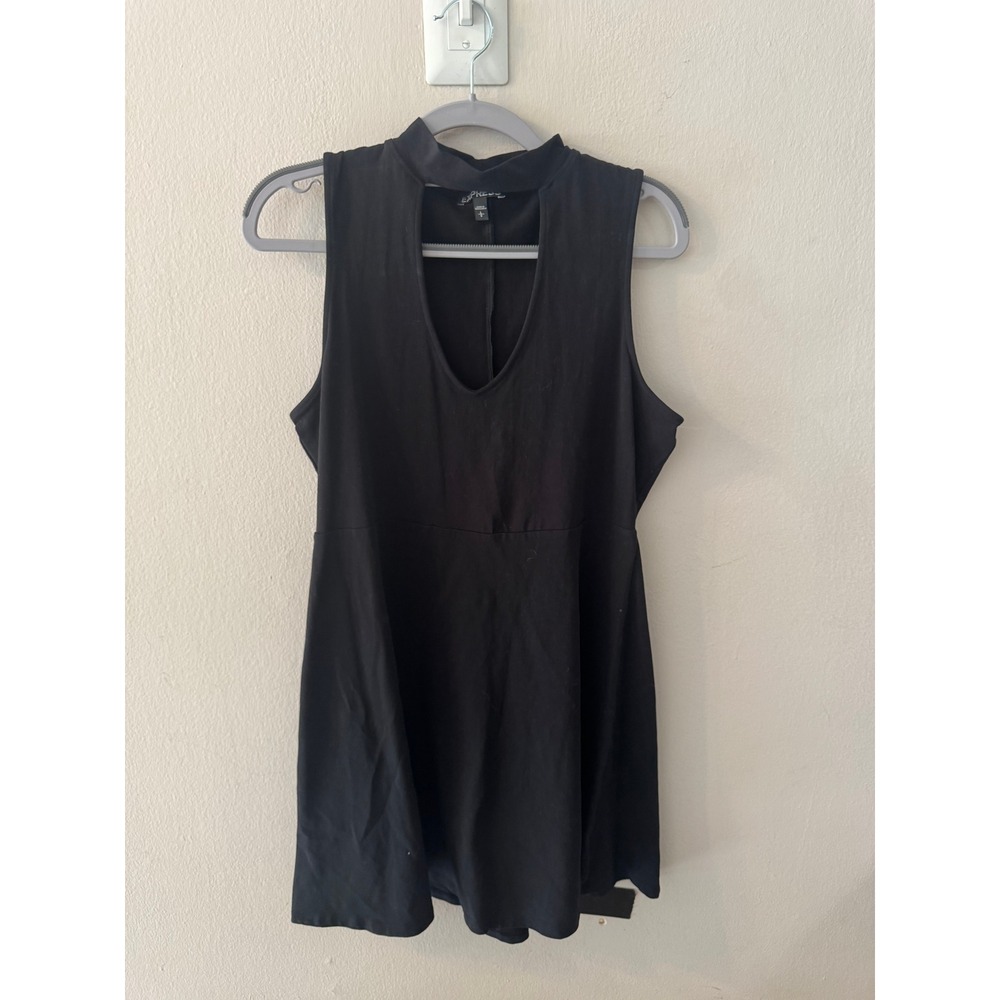 Express‎ Black Cutout Mock Neck Sleeveless Fit and Flare Dress Womens Large